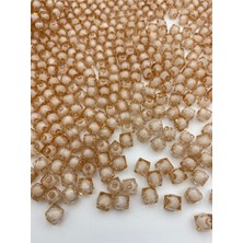 Hedef Bijuteri 50GR 8mm Vizon/ Açık Kahve Içi Boncuklu Akrilik Küp Boncuk,takı,çanta Yapım Boncuğu (50GR,~180 Adet)