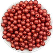Hedef Bijuteri 100GR 10MM Mat Metalik Bordo, Kırmızı Renk Boncuk, Çanta , Takı Yapım BONCUĞU(100GR ~170 Adet)