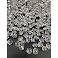 Hedef Bijuteri 12MM Basık Şeffaf Renk Janjanlı Akrilik Boncuk,parlak Takı, Çanta Yapım Boncuğu (100GR,~160 Adet)