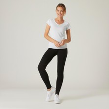 Decathlon Domyos Kadın Siyah Spor Tayt Fit 500 - Slim - Fitness Hafif Antrenman