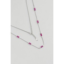 So CHIC Berrak Güzellik  18 Ayar Beyaz Altın Kaplama 45 Cm Gümüş Kolye