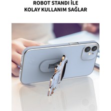 Deilmi Robot Parlak Lila Apple iPhone 13 Pro Max Uyumlu Kamera Korumalı Yumuşak Silikon Stand Luxury Robot Kapak Kılıf