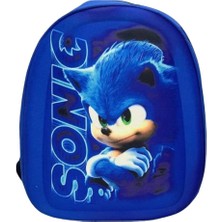 Dzc Kuzenler Avm Kreş & Anaokulu Çocuk Sırt Çantası Kirpi Sonic Karakter 3-6 Yaş 5d Kabartmalı Kumaş Okul Çantası 30CM