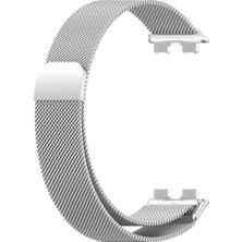 Smcase Huawei Band 8 Kordon Hasır Metal Örgülü Ayarlanabilir Gümüş