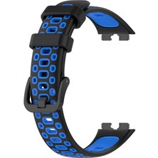 Dlrcase Huawei Band 8 Kordon Delikli Çift Renk Silikon Mavi
