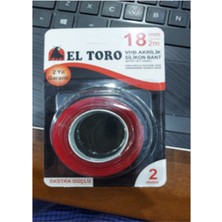 El Toro El Toro Şeffaf Çift Taraflı Bant 18 mm x 2 M Akrilik Silikon Bant