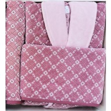 Özdilek Diamond Soft Aile Bornoz Seti Gri-Bordo