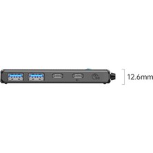 Orico 4 Portlu Type-C To USB 3.0 / Type-C Pd 100W Yüksek Hızlı 5gbps Hub Çoklayıcı Siyah