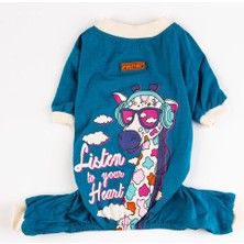 Pawstar Cadet Blue Giraffe Küçük Irk Köpek Penye Tulum (2,5 Kg-11 kg Arasına Uygun)