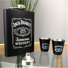 Deco Elit Matara Seti Çelik Içki Viski Alkol Konyak Matarası Çelik Shot Bardak ve Huni Set