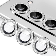 Fogy Samsung Galaxy Z Fold 5 Uyumlu Metal Taşlı Temperli Cam Lens Koruyucu