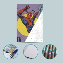 Hobi Art Market Spiderman Tuval Kağıdından Sayılarla Boyama Seti Boya ve Fırça Dahil