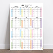 Bi'aldım 2024 Amerikan Standardı Takvim, Yıllık Planlayıcı Duvar Takvimi, Sunday Start Wall Planner - 35X50CM