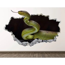 Kt Grup Zehirli Yılan Full Hd Baskı 3D Modern Duvar Sticker