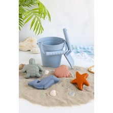 Ohyo Baby Silikon Banyo ve Plaj Kova Seti - Sağlıklı ve Doğal Çocuk Oyun Seti- Mavi