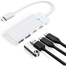 Orico 4 Portlu Type-C To USB 3.0 / Type-C Pd 100W Yüksek Hızlı 5gbps Hub Çoklayıcı Beyaz