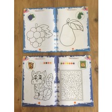 Eğlenerek Boyuyorum Eğitici Etkinlikli Boyama Kitapları 10 Kitap Yeşil Set