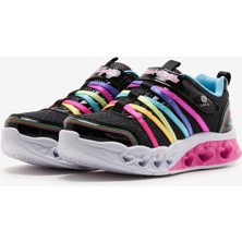 Skechers Flutter Heart Lights - Rainbo Büyük Kız Çocuk Siyah Işıklı Spor Ayakkabı 303252L Bkmt