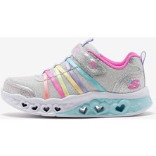 Skechers Flutter Heart Lights - Rainbo Büyük Kız Çocuk Gri Işıklı Spor Ayakkabı 303252L Smlt