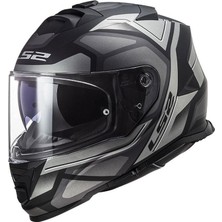 Ls2 Storm 2 Faster Tam Yüz Motosiklet Kaskı Mat Titanyum Akrilonitril Bütadien Stiren Malzeme