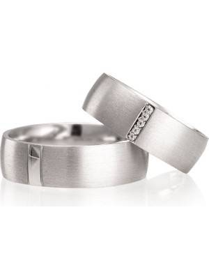 Gümüşcüm Mona Gümüş Alyans Modeli Taşlı Bayan Alyans