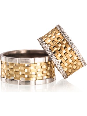 Gümüşcüm Mivara Altın Kaplama Bayan Gümüş Alyans Modeli