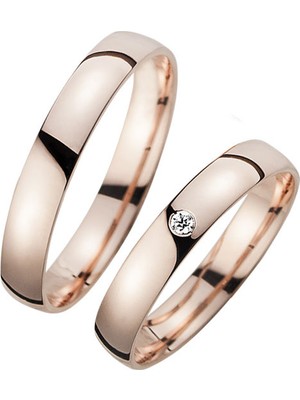 Gümüşcüm Roz Tek Taş Bayan Gümüş Alyans Söz Yüzüğü