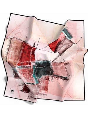 Violla Twill Yamalı Ve Geometrik Desenli Lila Renkli 90x90 Eşarp (İpek İçermez) Dikim Şekli : El Dikişi
