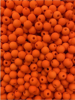 Hedef Bijuteri Neon Boncuk, 50GR 8mm Turuncu Renk Mat Neon Fosforlu Boncuk,takı, Çanta Yapım Boncuğu ( ~210 Adet)