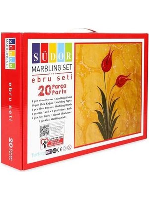 Südor Ebru Boya Başlangıç Seti 20 Parça Standart Boya ile Ebru Sanatı İçin Gerekli Malzemeler