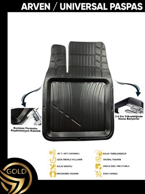 Gold Opel Astra H Sedan 2007-2010 3D New Havuzlu Oto Paspas