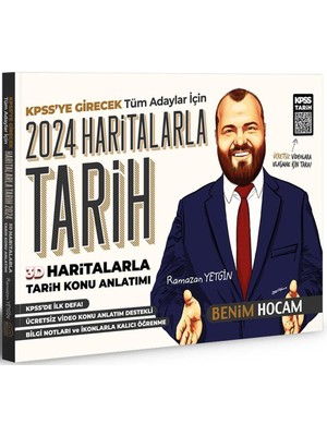 Benim Hocam Yayınları 2024 KPSS 3D Haritalarla Tarih Konu Anlatımlı Mesleki Hazırlık Kitabı