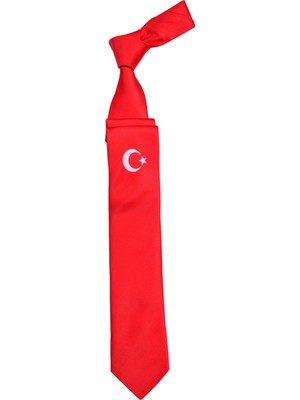 Cengiz İnler Ay Yıldız Desen Mikrofiber Erkek Kravat Aksesuar