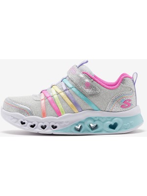 Skechers Flutter Heart Lights  -  Rainbow Bestie Büyük Kız Çocuk Gri Işıklı Spor Ayakkabı 303252L Smlt