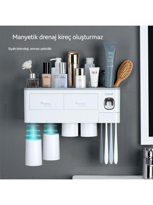 Diş Fırçası Rafı Gargara Bardağı Banyo Diş Fırçası Tutucu Diş Silindiri Aksesuarları (Yurt Dışından)