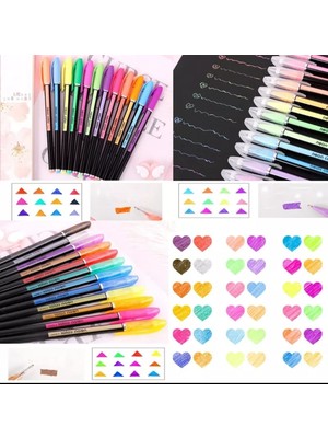 Linea Zuixua Jel Kalem Neon Color Pen Yazı Çizim ve Işaretleme Kalemi 60 Renk