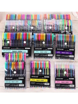 Linea Zuixua Jel Kalem Neon Color Pen Yazı Çizim ve Işaretleme Kalemi 60 Renk