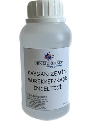 Turk Mürekkep Kaygan Zemin Kaşe Mürekkebi Çözücü Sıvı 250 Ml.