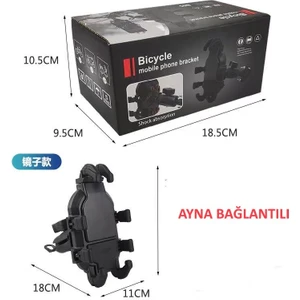Ayna Bağlantılı Motosiklet Telefon Tutucu Profesyonel Titreşim Engelleyici