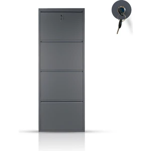 Ata Group 4'lü Kilitli Antrasit Metal Ayakkabılık