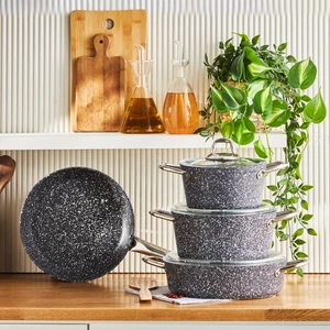 Biogranit Navy Stone 7 Parça Tencere Seti