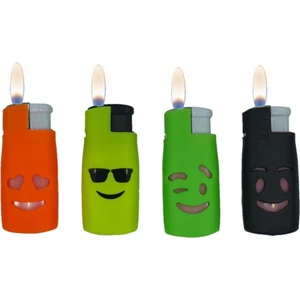 İndirim Center Smiley Kılıflı Manyetolu 4 Adet Çakmak Renkli