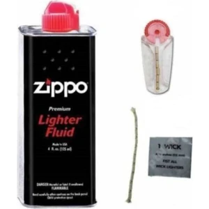 İndirim Center Zippo Benzin 125 ml Zippo Fitil Zippo Taş Süper Set