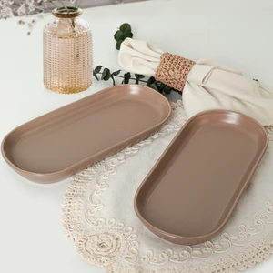 Mat Toprak Noyan Kayık Tabak 2 Adet 26 cm 977