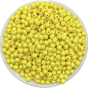 Hedef Bijuteri Neon Boncuk, 25GR 6mm Sarı Mat Neon Fosforlu Boncuk,takı Yapım Boncuğu (25GR , ~220 Adet)