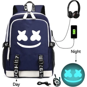 Dokuma Oxford USB Şarjlı Okul Çantası (Yurt Dışından)
