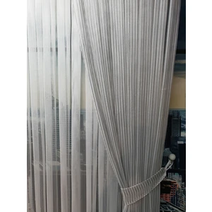 Lüks Fon Tül Perde Gri Rengi Tek Kanat Sık Pile En 100, Boy 280