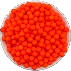 Hedef Bijuteri 8mm Deliksiz Turıncu Renk Mat Neon Fosforlu Çakma Boncuk,neon Akrilik Boncuk (50GR ~170 Adet)