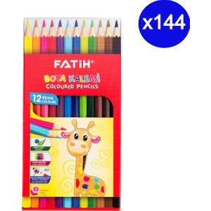 12 Renk Tam Boy Kuru Boya Kalemi 144 Adet
