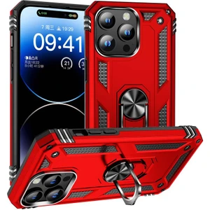 Kip GSM Apple iPhone 15 Pro Max Kılıf Vega Tank Sert Yüzüklü Standlı Zırh Koruma Kapak